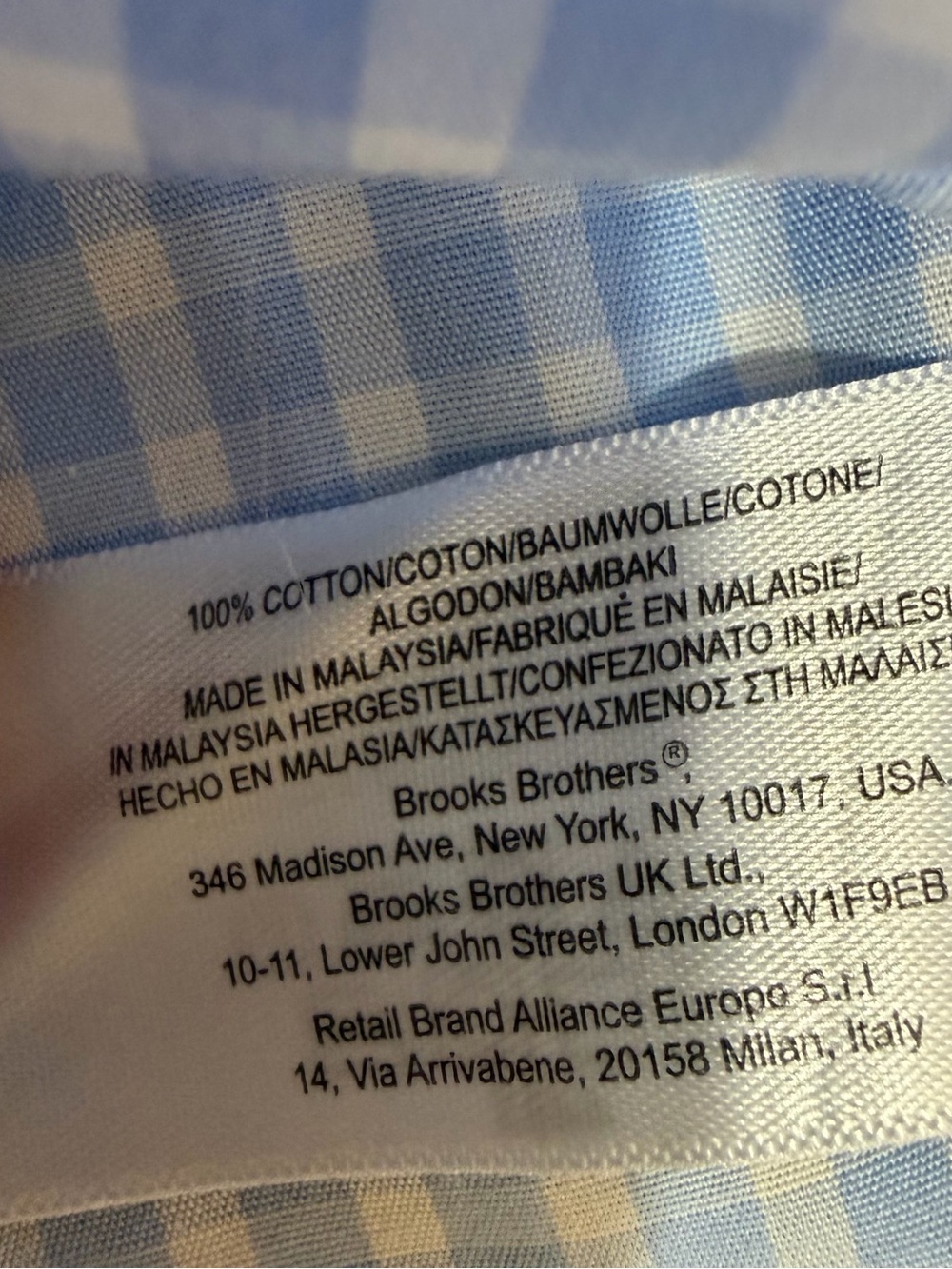 Brooks Brothers GINGHAM TopCotton Blue Blouse Shirt Spring Summer Women’s 12P - Picture 8 of 10